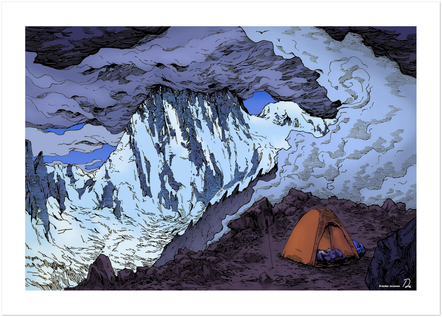 the view of the Grandes Jorasses